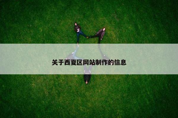 关于西夏区网站制作的信息