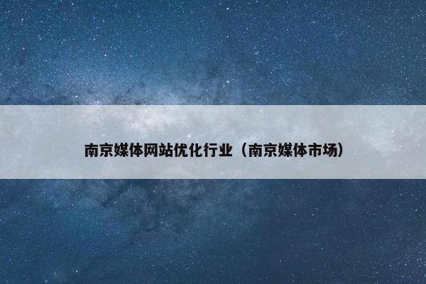 南京媒体网站优化行业（南京媒体市场）