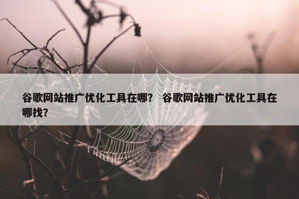 谷歌网站推广优化工具在哪？ 谷歌网站推广优化工具在哪找？