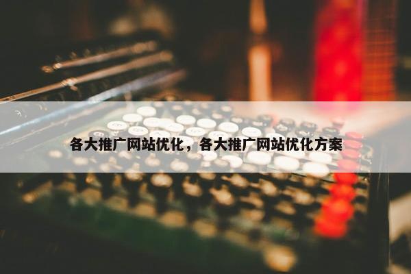 各大推广网站优化，各大推广网站优化方案