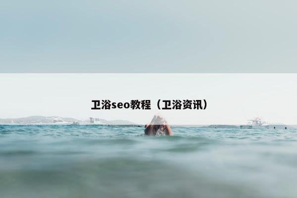 卫浴seo教程（卫浴资讯）