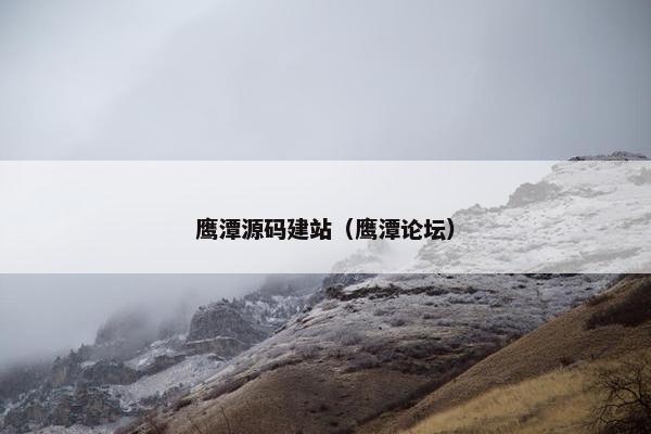 鹰潭源码建站（鹰潭论坛）