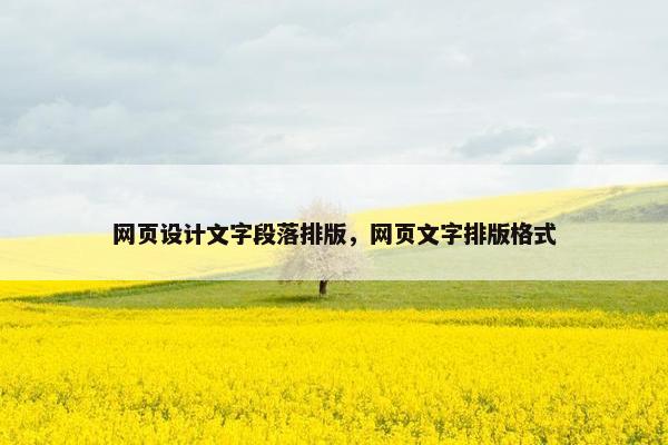网页设计文字段落排版，网页文字排版格式