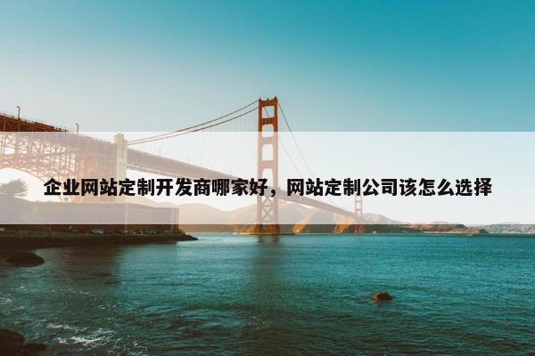 企业网站定制开发商哪家好，网站定制公司该怎么选择