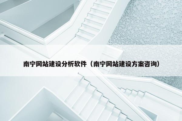 南宁网站建设分析软件（南宁网站建设方案咨询）
