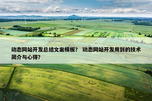 动态网站开发总结文案模板？ 动态网站开发用到的技术简介与心得？