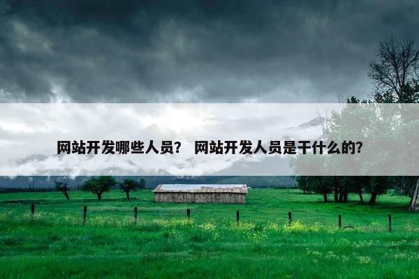 网站开发哪些人员？ 网站开发人员是干什么的？