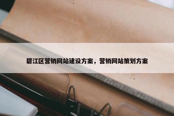 碧江区营销网站建设方案，营销网站策划方案