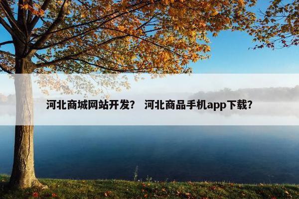 河北商城网站开发？ 河北商品手机app下载？