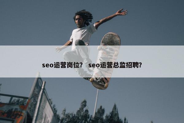 seo运营岗位？ seo运营总监招聘？
