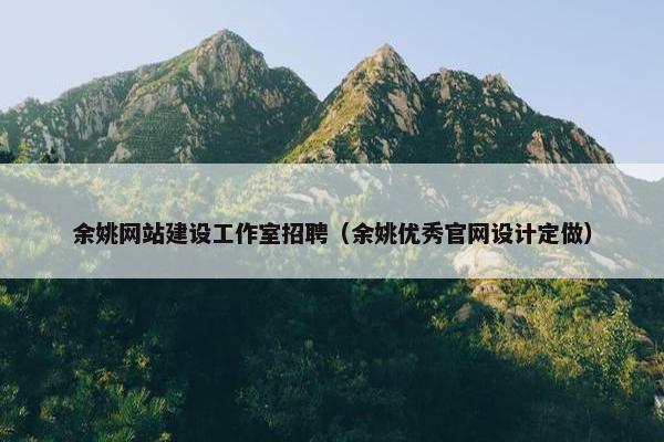 余姚网站建设工作室招聘（余姚优秀官网设计定做）