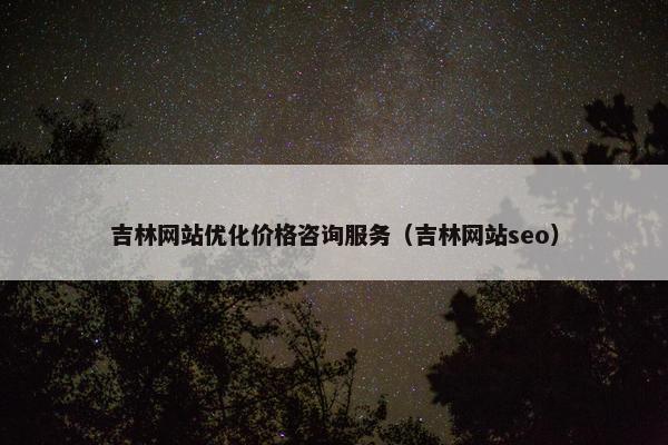 吉林网站优化价格咨询服务（吉林网站seo）