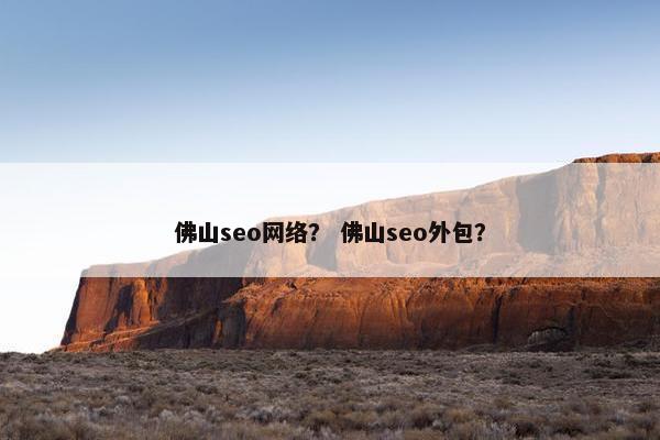 佛山seo网络？ 佛山seo外包？