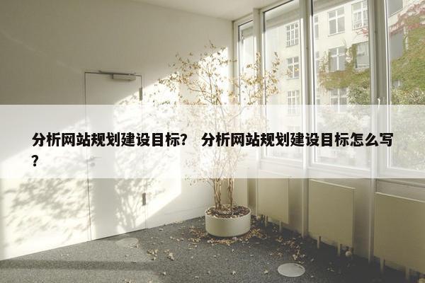 分析网站规划建设目标？ 分析网站规划建设目标怎么写？