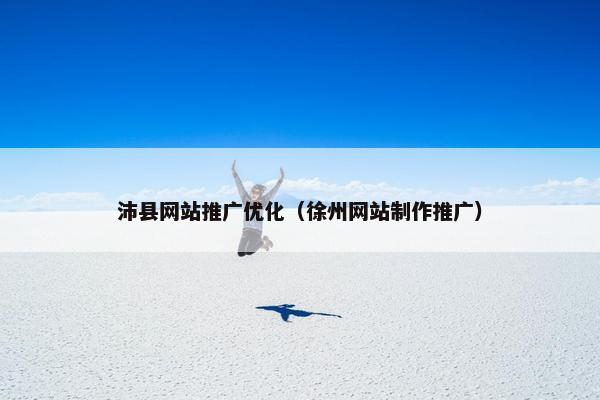 沛县网站推广优化（徐州网站制作推广）