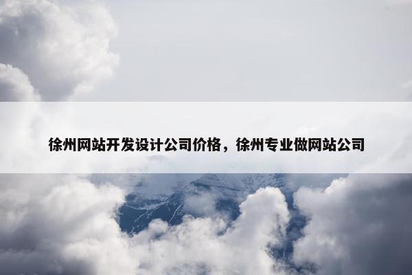 徐州网站开发设计公司价格，徐州专业做网站公司