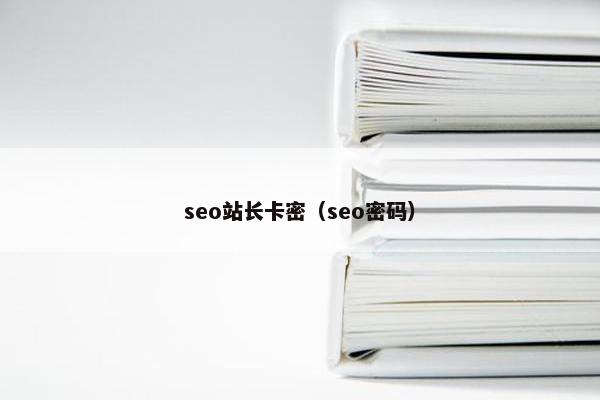 seo站长卡密（seo密码）