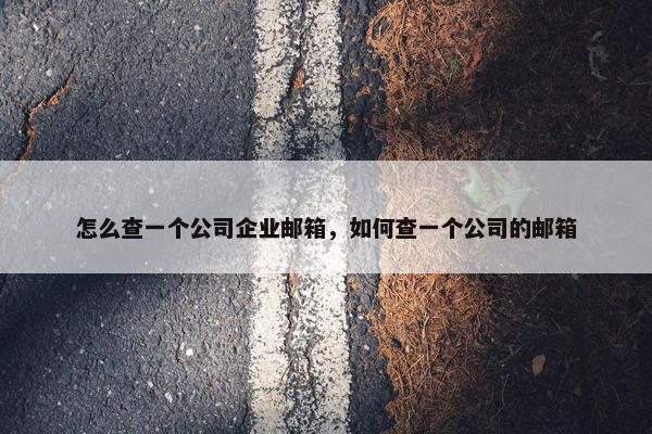 怎么查一个公司企业邮箱，如何查一个公司的邮箱