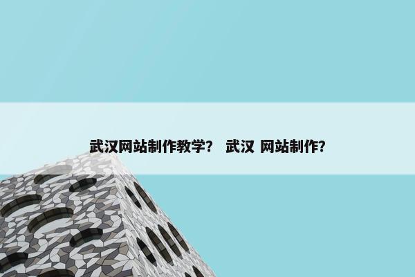武汉网站制作教学？ 武汉 网站制作？