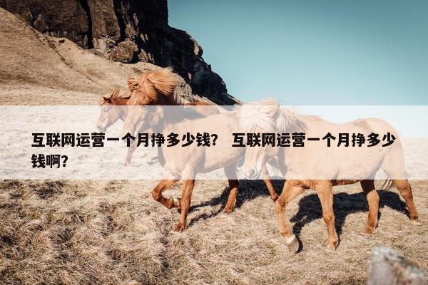 互联网运营一个月挣多少钱？ 互联网运营一个月挣多少钱啊？
