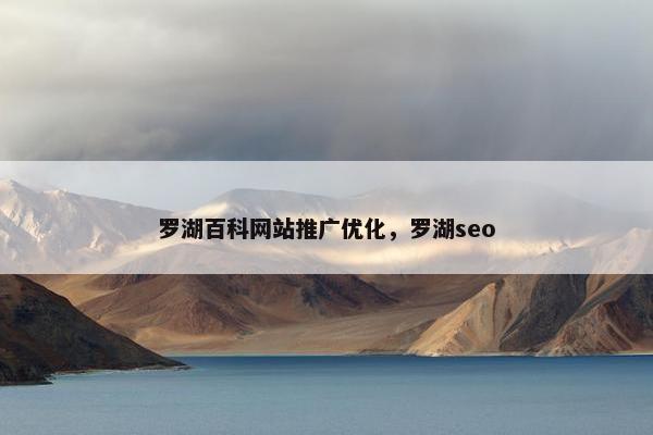 罗湖百科网站推广优化，罗湖seo