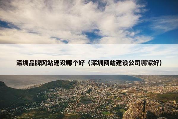 深圳品牌网站建设哪个好（深圳网站建设公司哪家好）
