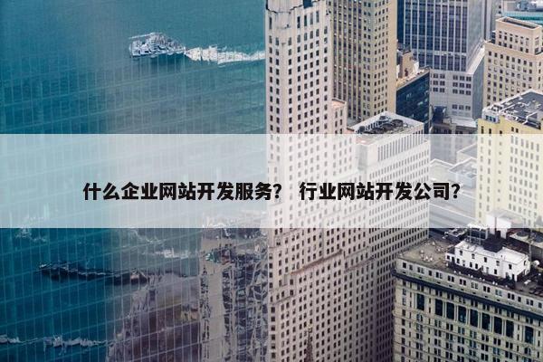 什么企业网站开发服务？ 行业网站开发公司？