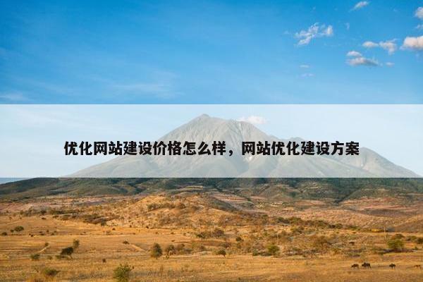 优化网站建设价格怎么样，网站优化建设方案