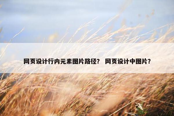 网页设计行内元素图片路径？ 网页设计中图片？