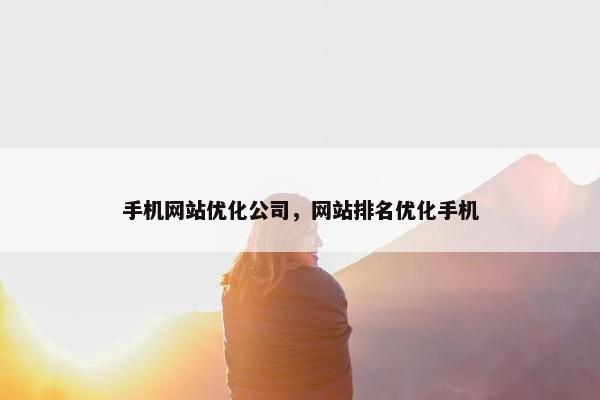 手机网站优化公司，网站排名优化手机