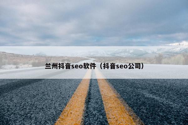 兰州抖音seo软件（抖音seo公司）