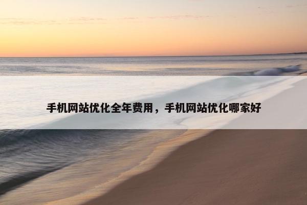 手机网站优化全年费用，手机网站优化哪家好