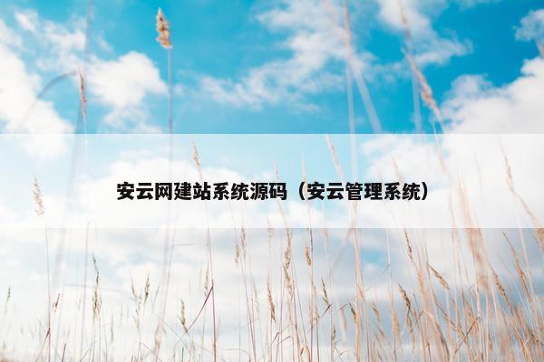 安云网建站系统源码（安云管理系统）