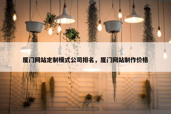 厦门网站定制模式公司排名，厦门网站制作价格