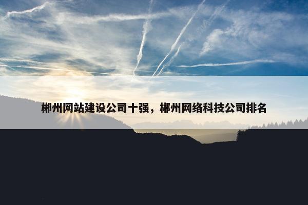 郴州网站建设公司十强，郴州网络科技公司排名