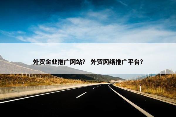 外贸企业推广网站？ 外贸网络推广平台？