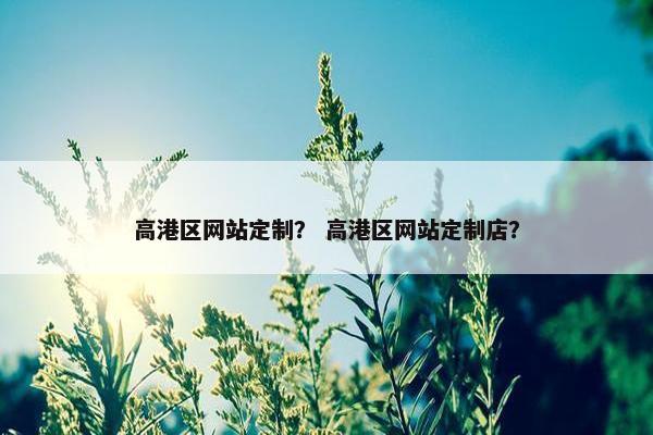 高港区网站定制？ 高港区网站定制店？